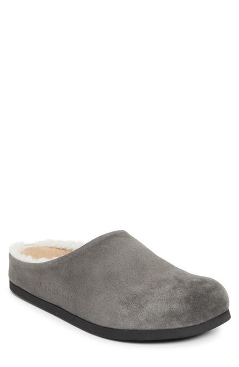 Suede & Genuine Shearling Clog (Women)