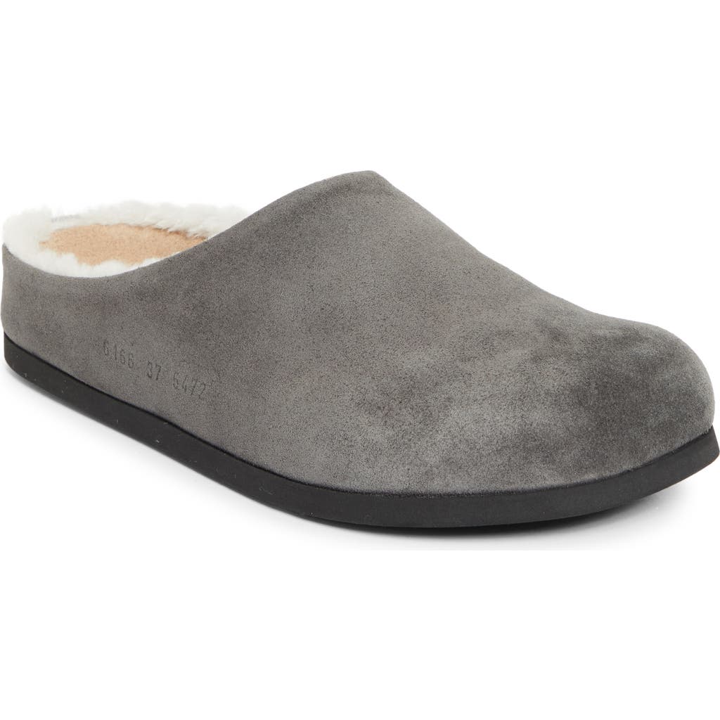Common Projects Suede & Genuine Shearling Clog In Multi