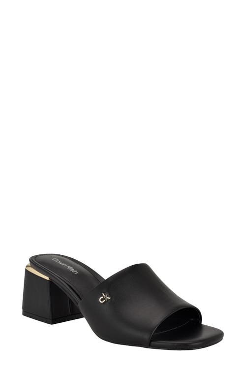 Calvin Klein Rowena Block Heel Sandal In Black