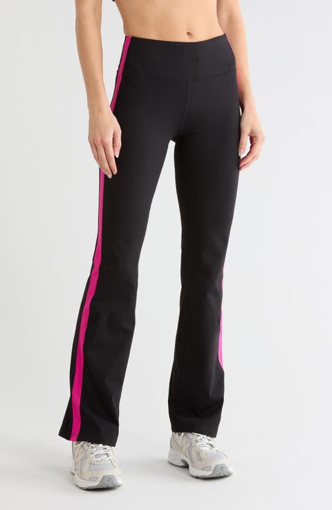 Side Stripe High Waist Flare Leggings