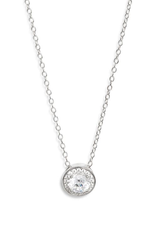 Nordstrom Cubic Zirconia Halo Pendant Necklace In Metallic