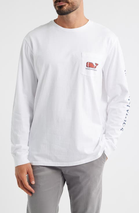 Textured Football Long Sleeve Pocket T-Shirt