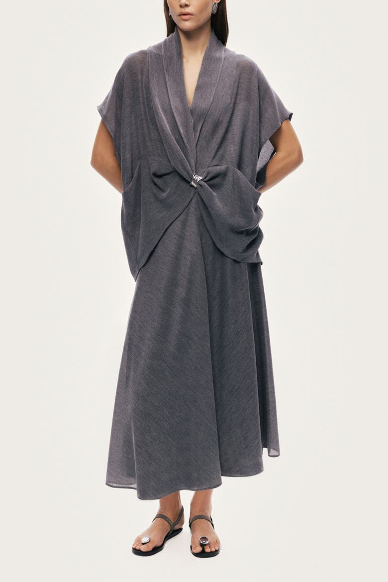 Flowing Midi Skirt, Alternate, color, Grey