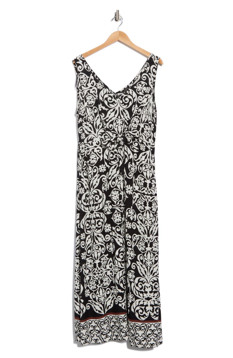 Halogen<sup>®</sup> Sleeveless Tie Front Maxi Sundress, Alternate, color, Rich Black 060