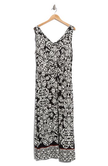 Halogen ® Sleeveless Tie Front Maxi Sundress In Black