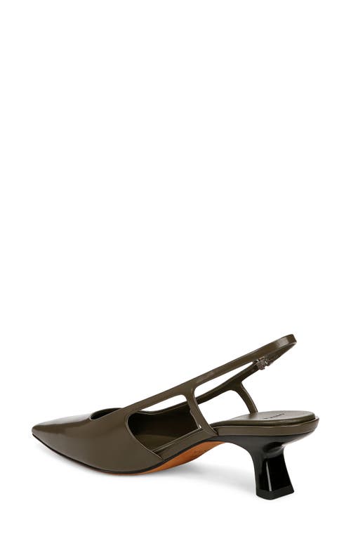 Vince Bianca Leather Kitten Slingback Pumps