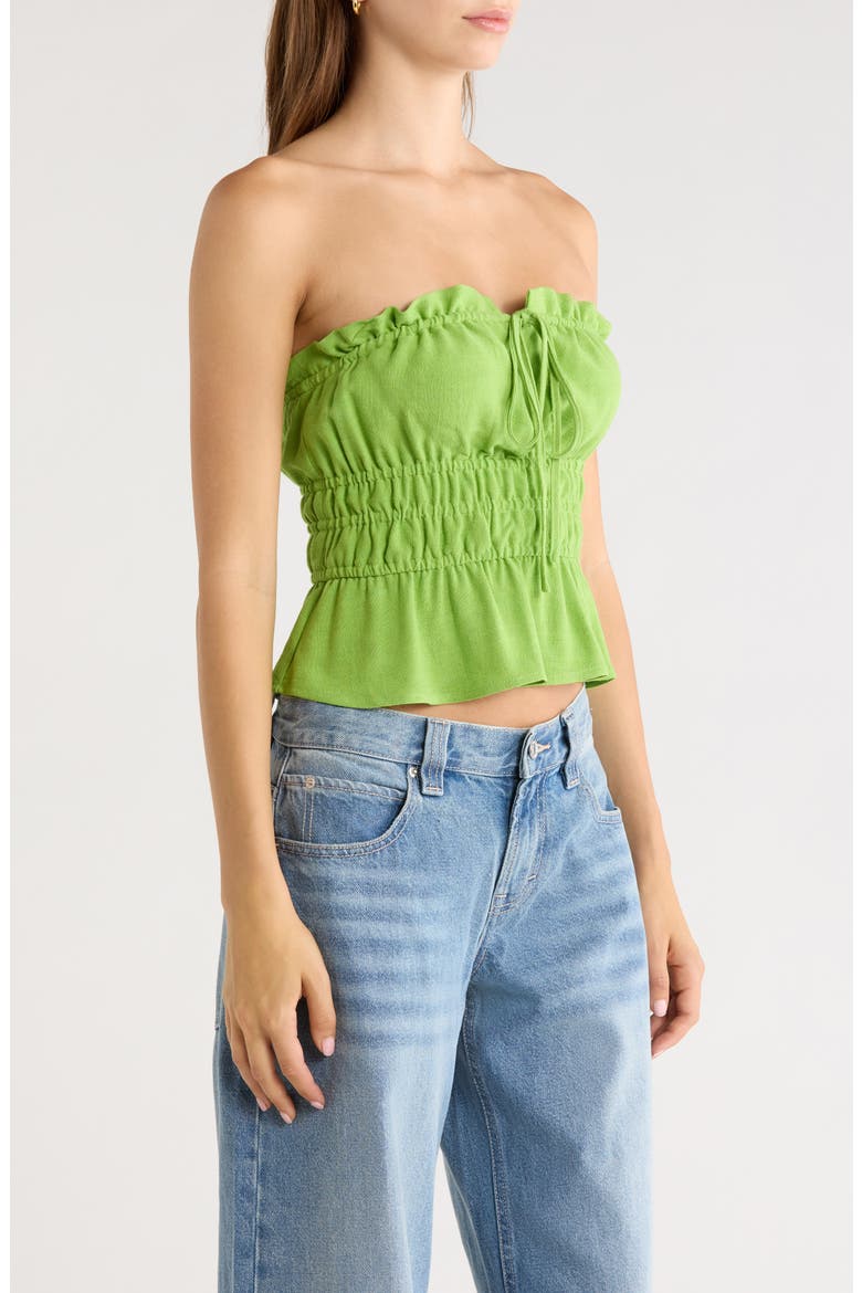 Paige Smocked Crop Top, Alternate, color, GREEN