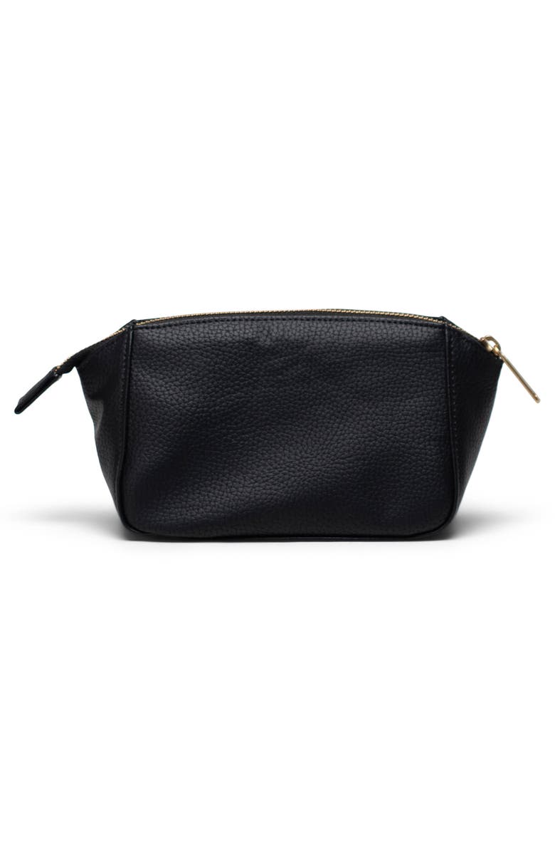 Herschel Supply Co. Small Milan Faux Leather Toiletry Bag, Alternate, color, Black