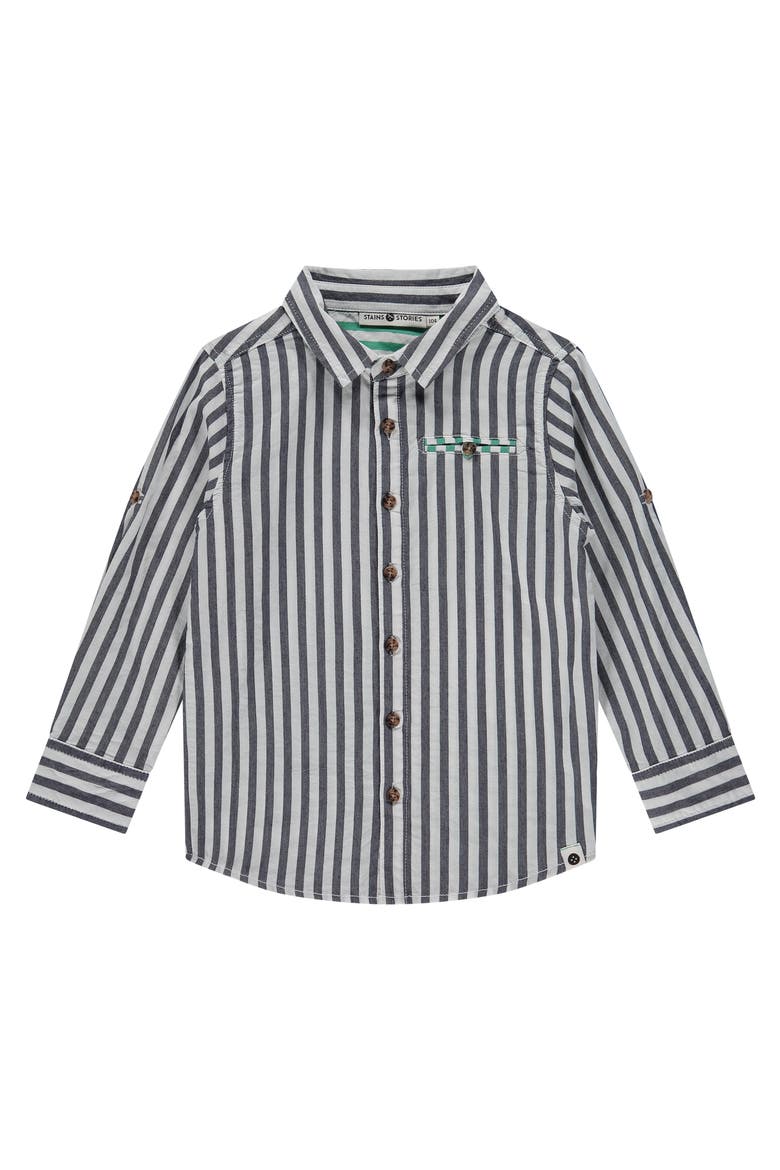 Button Up Dress Shirt, Main, color, Dark Royal Stripes