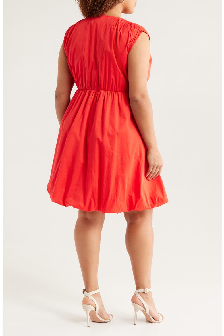 Arla Bubble Hem Cotton Dress, Alternate, color, POPPY RED