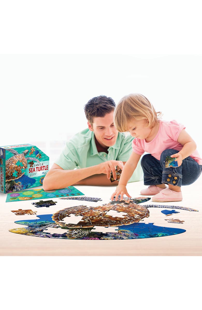 Madd Capp I Am Lil Sea Turtle 48 piece Animal Shaped Puzzle, Alternate, color, Multicolored