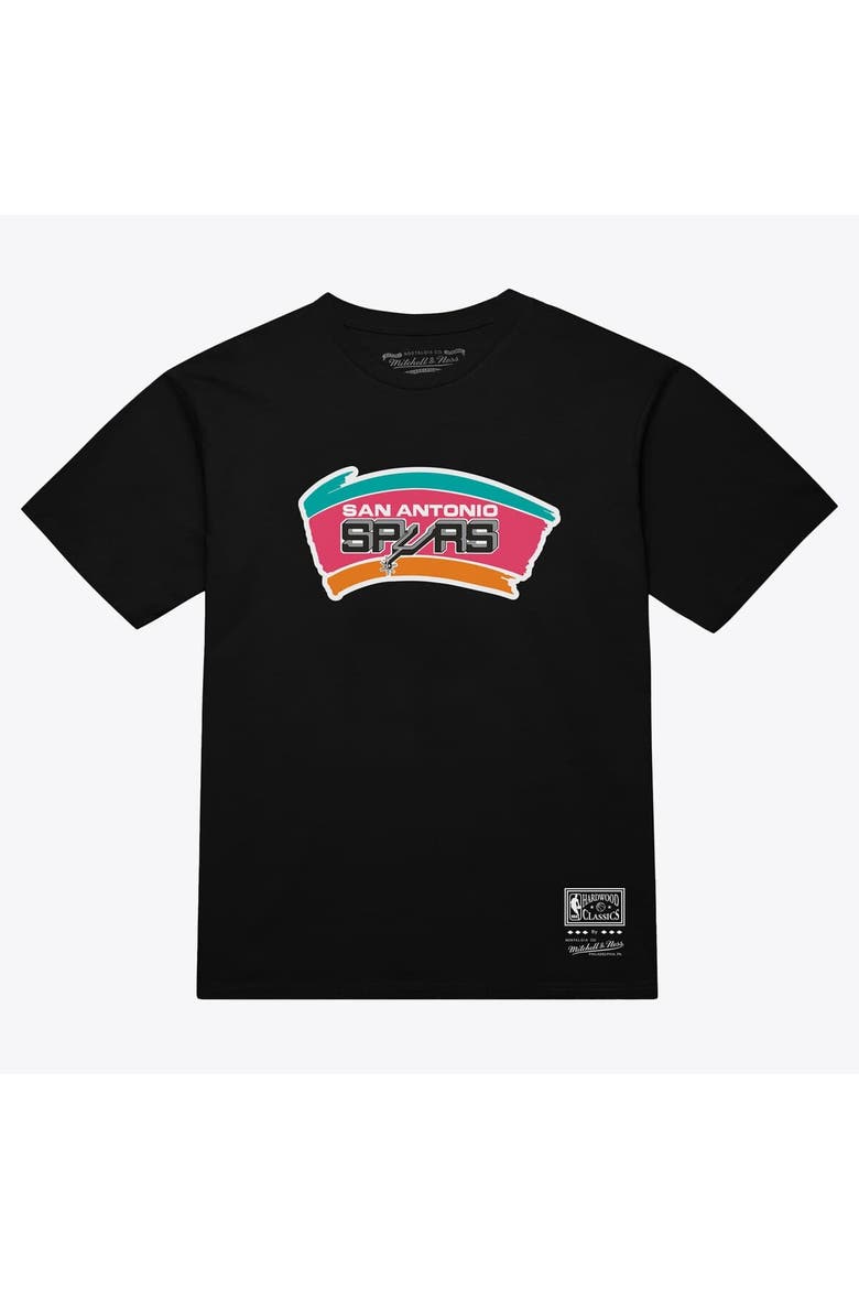 Unisex Mitchell & Ness  Black San Antonio Spurs Hardwood Classics Arch T-Shirt, Main, color, Black