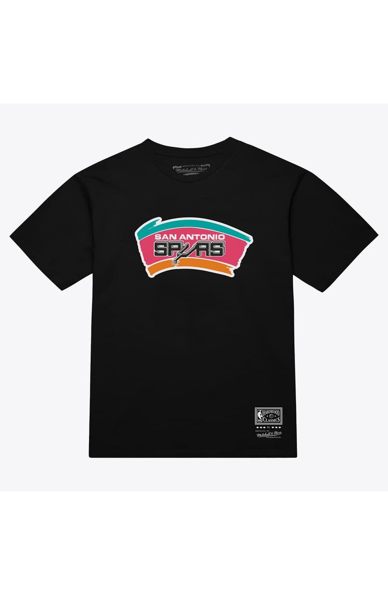 Mitchell & Ness Unisex Mitchell & Ness  Black San Antonio Spurs Hardwood Classics Arch T-Shirt, Main, color, Black