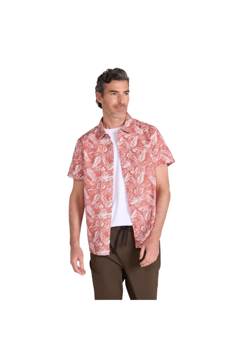 Tropical Leaves Short-Sleeved Shirt, Main, color, Rust