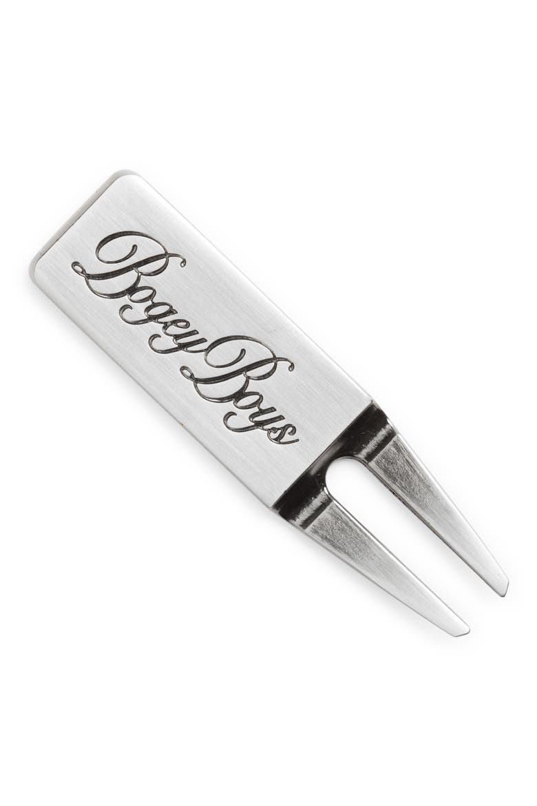 Logo Script Divot Tool, Main, color, SILVER