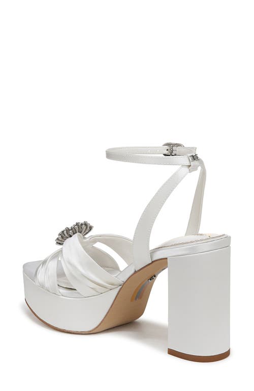 Sam Edelman Janelle Ankle Strap Platform Sandal In Bright White