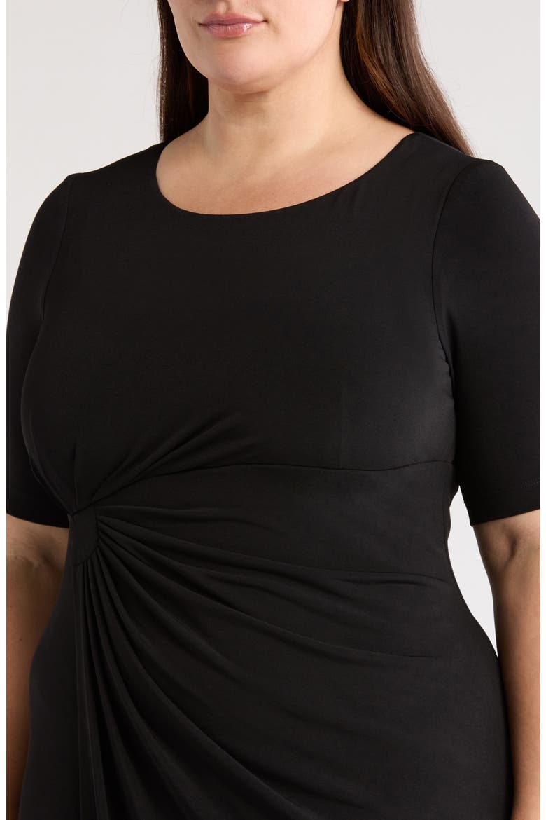 Faux Wrap Dress, Alternate, color, BLACK