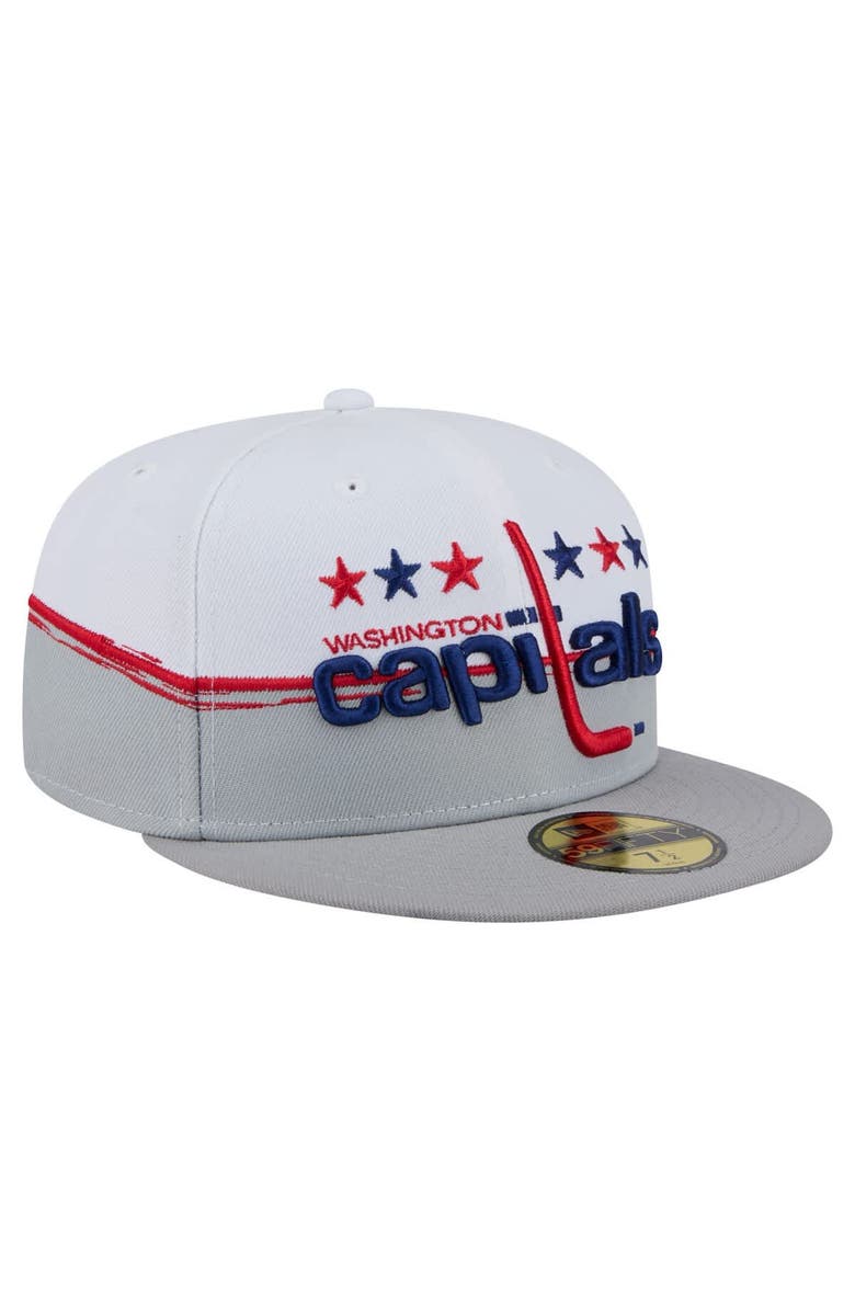 New Era Men's New Era Gray/White Washington Capitals Vintage Color Dip 59FIFTY Fitted Hat, Alternate, color, Gray