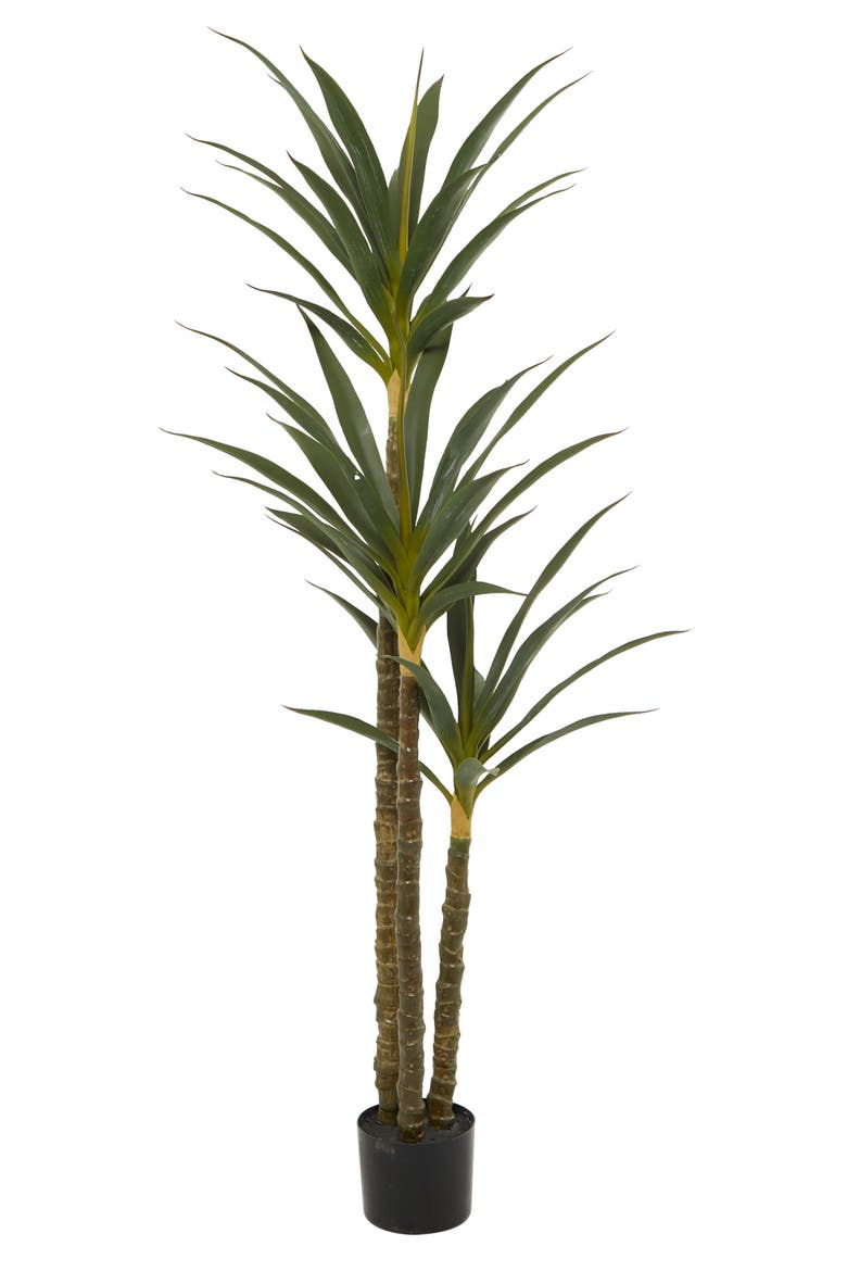 Green Faux Foliage Potted Artificial Tree, Alternate, color, GREEN