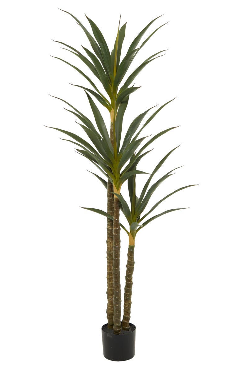 GINGER BIRCH STUDIO Green Faux Foliage Potted Artificial Tree, Alternate, color, Green