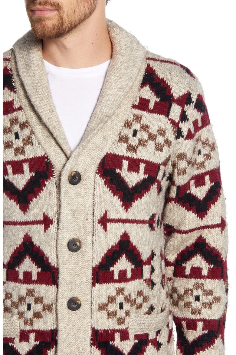 Southwestern Motif Sweater, Alternate, color, LIMESTONE