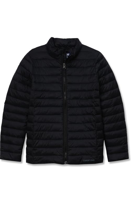 Lands' End Kids Insulated Down Alternative Thermoplume Jacket In Black
