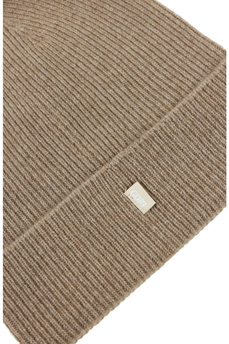 Cashmere Rib Knit Beanie, Alternate, color, taupe