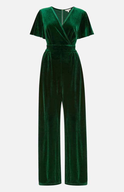 Yumi Angel Sleeve Velvet Jumpsuit In Multi