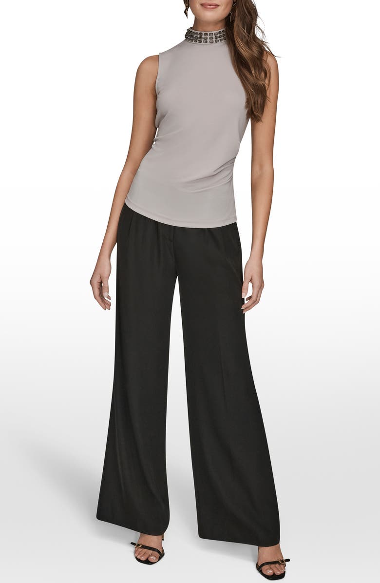 Donna Karan New York Beading Mock Neck Sleeveless Top, Alternate, color, Vapor