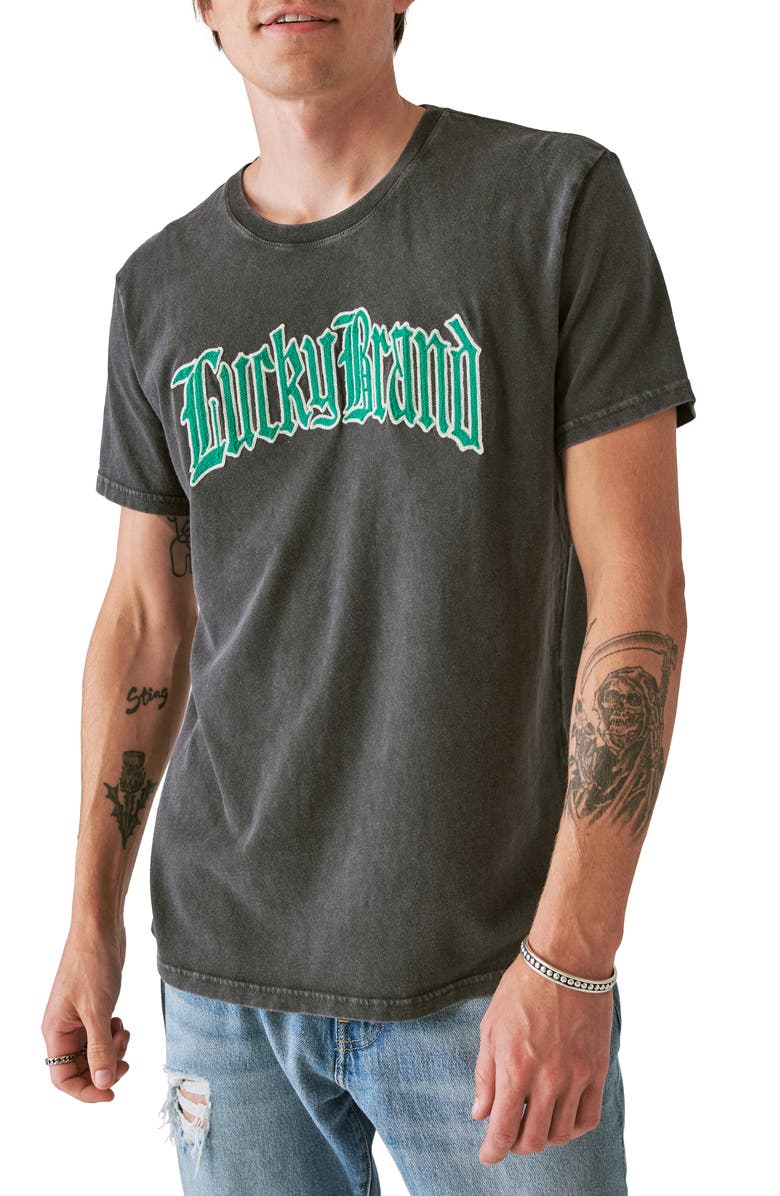 Lucky Brand Gothic Lucky Graphic T-Shirt, Main, color, 