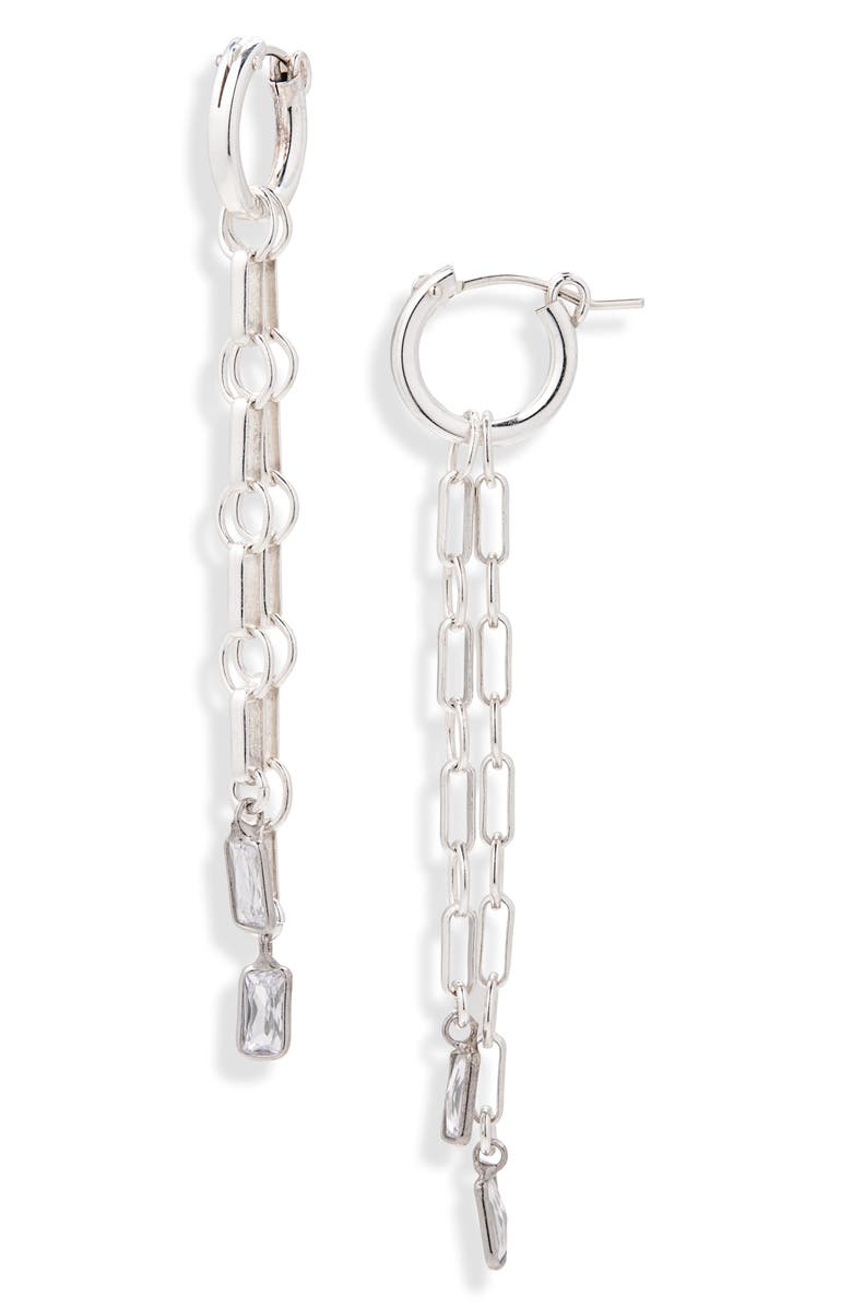 Child of Wild Layla Linear Chain Earrings, Main, color, Silver