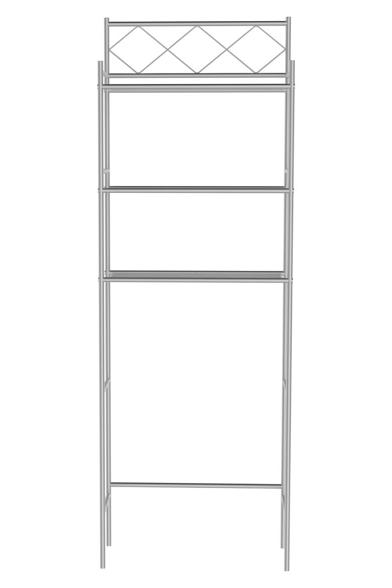 3-Shelf Metal Bathroom Organizer, Main, color, SILVER