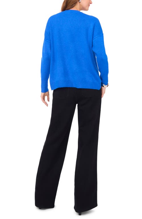 Vince Camuto Exposed Seam Crewneck Sweater In Blue