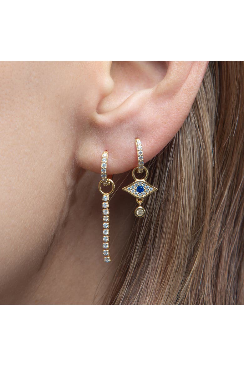 Evil Eye Pave Earring Charm, Alternate, color, Gold