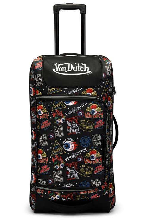 Jax Black 28" Checked Rolling Travel Duffel Bag