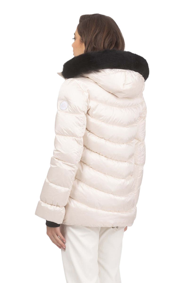 GORSKI Apres-Ski Jacket With Detachable Hood Trim, Alternate, color, Champagne/Black