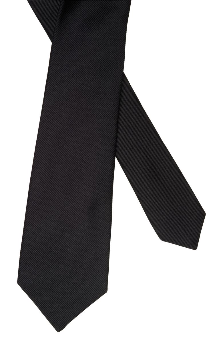 McQueen Jet Crystal Rose Embellished Silk Tie, Alternate, color, 