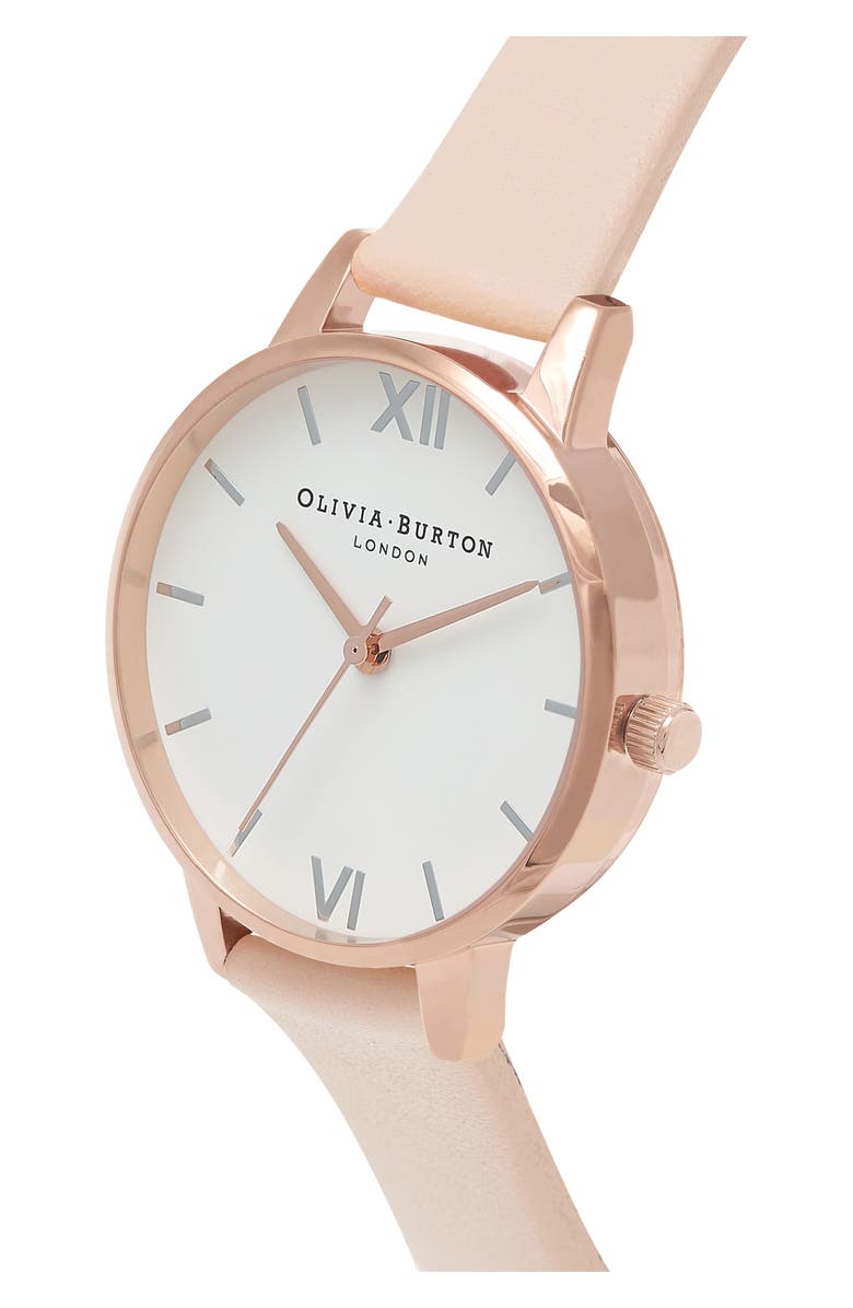 Olivia Burton Leather Strap Watch, 38mm, Alternate, color, 