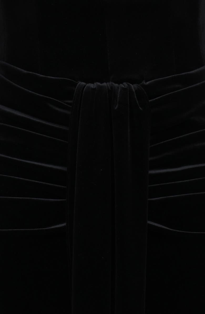 HOUSE OF CB Vienne Deep Plunge Neck Velvet Gown, Alternate, color, Black