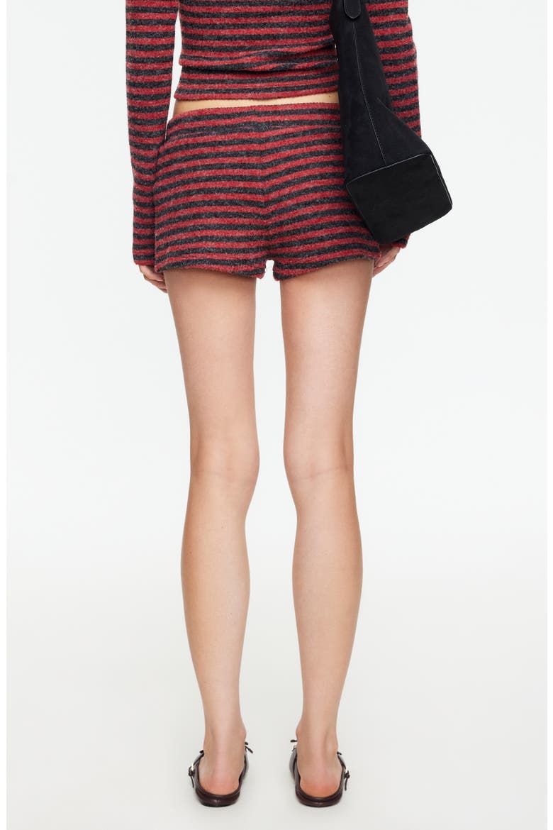 Housewife Knit Shorts, Alternate, color, CRIMSON STRIPE