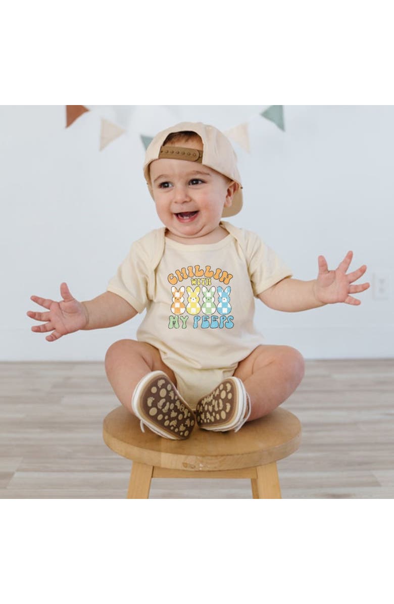 Sweet Wink Chillin With My Peeps Easter Short Sleeve Bodysuit, Alternate, color,