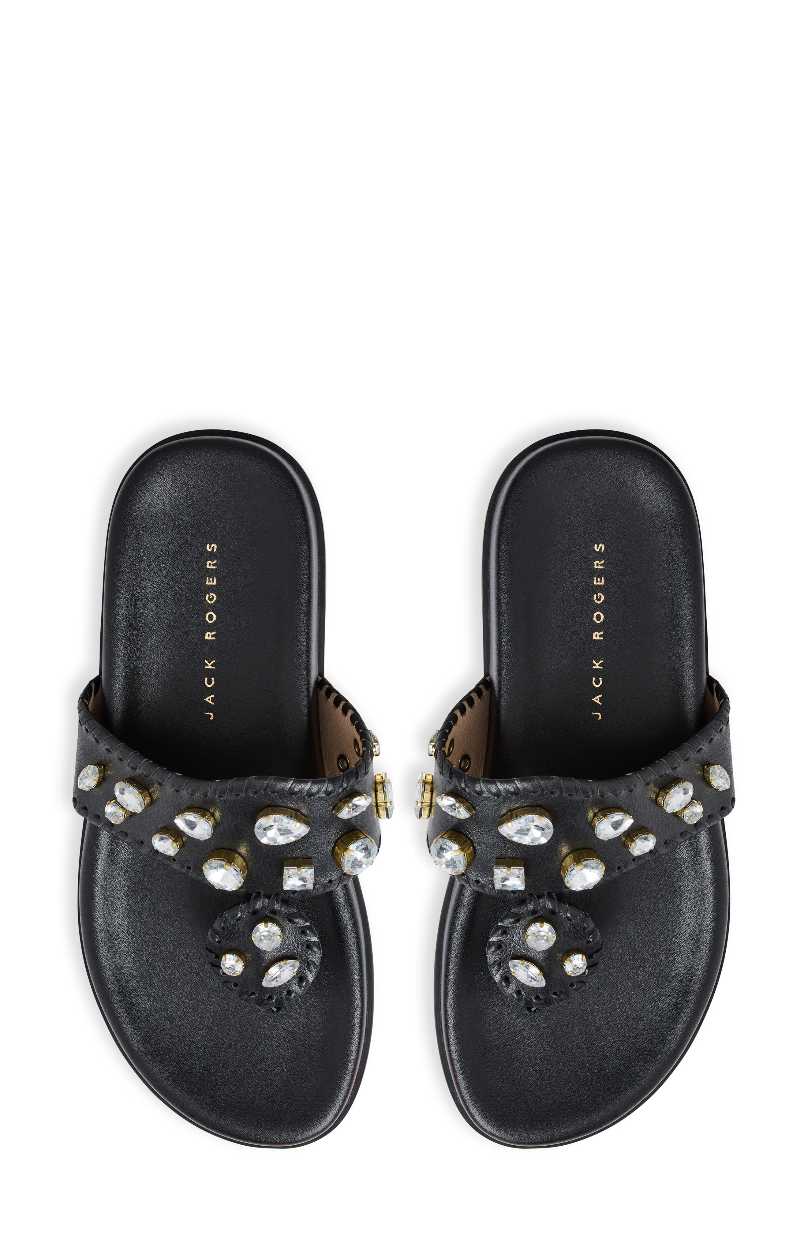 Jack Rogers Jacks Jewel Sport Flip Flop, Alternate, color, Black