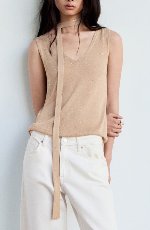 Sequin V-Neck Sweater