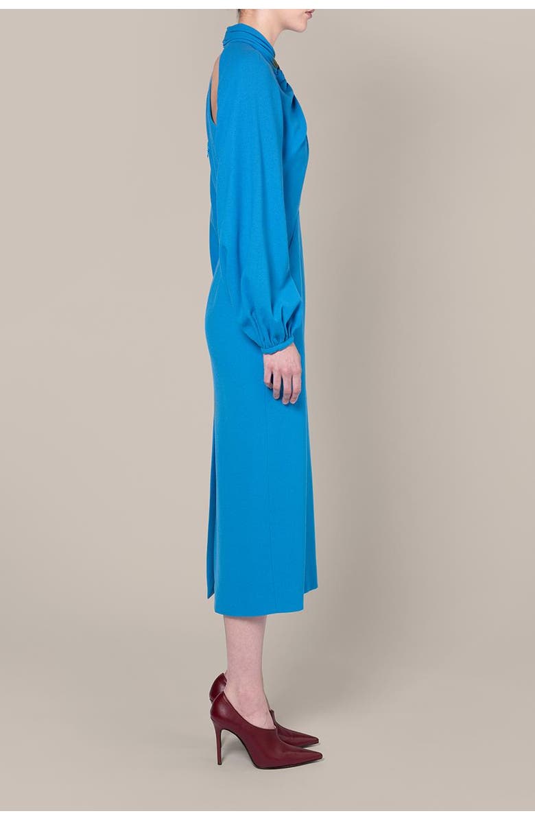Roksanda Rima Long Sleeve Fitted Midi Dress, Alternate, color, 53Turquiose