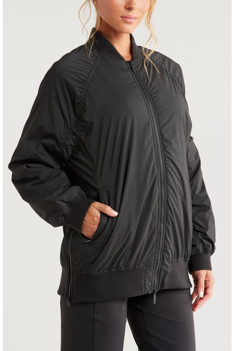 Go With It Aviator Jacket, Alternate, color, BLACK