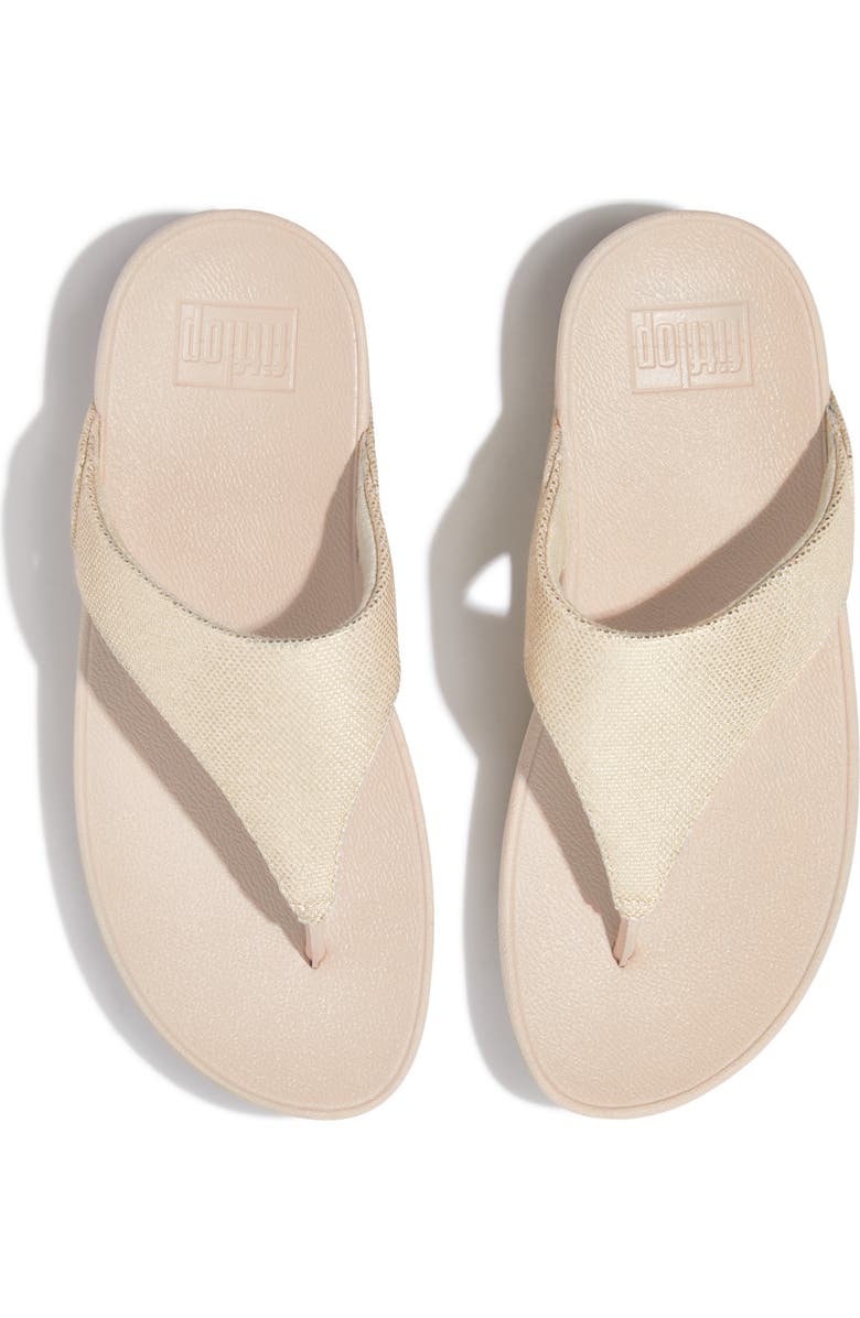 FitFlop Lulu Glitz Canvas Platform Flip Flop, Alternate, color, Platino