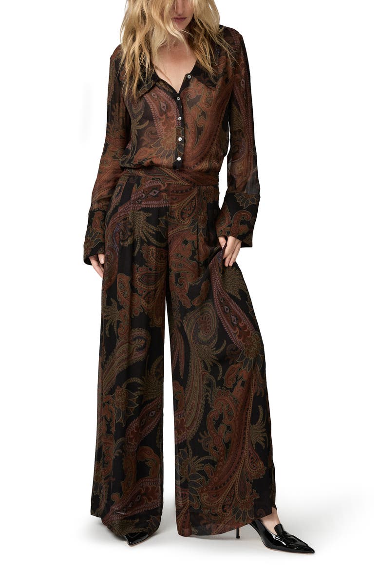 Carina Wide Leg Pants, Alternate, color, BLACK MULTI