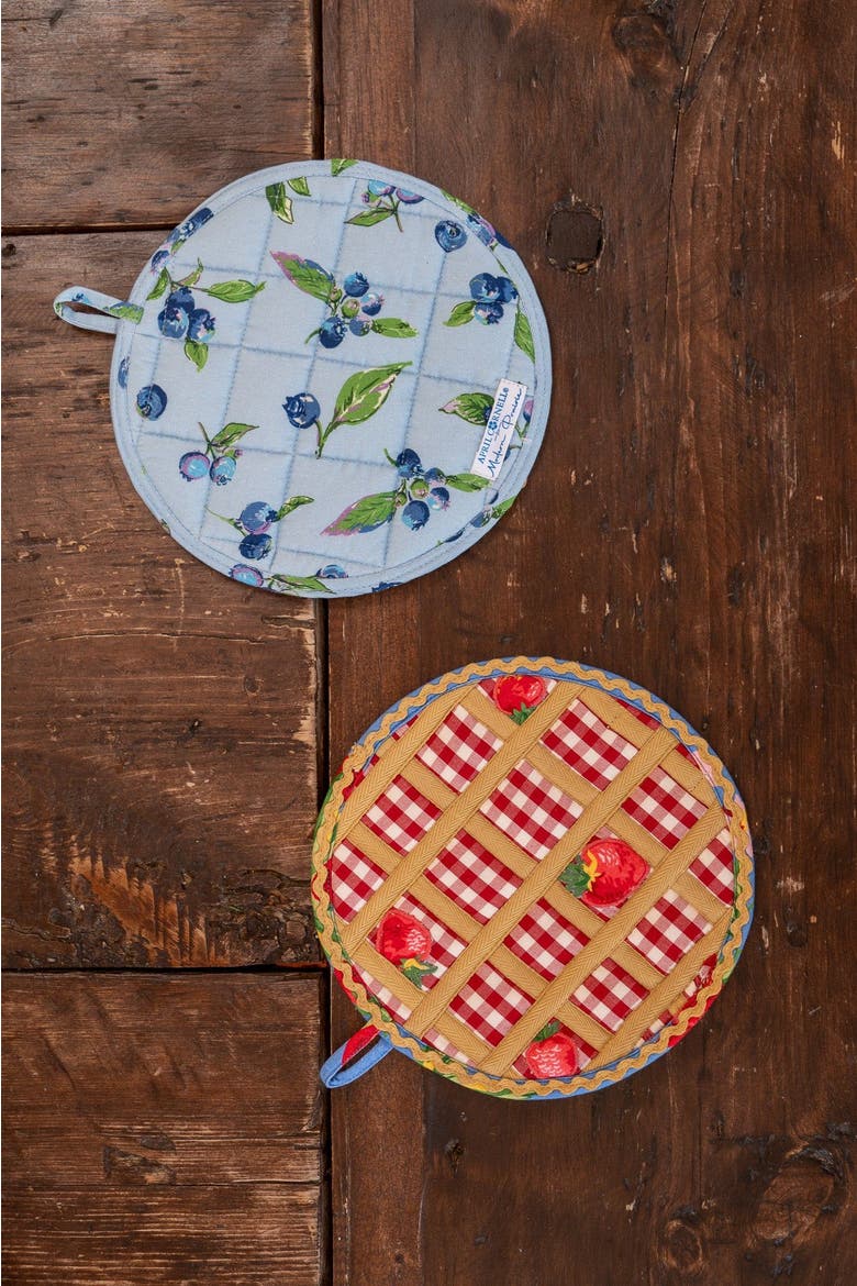 Berry Fine Pie Time Potholder & Trivet, Set of 2, Alternate, color, Blue