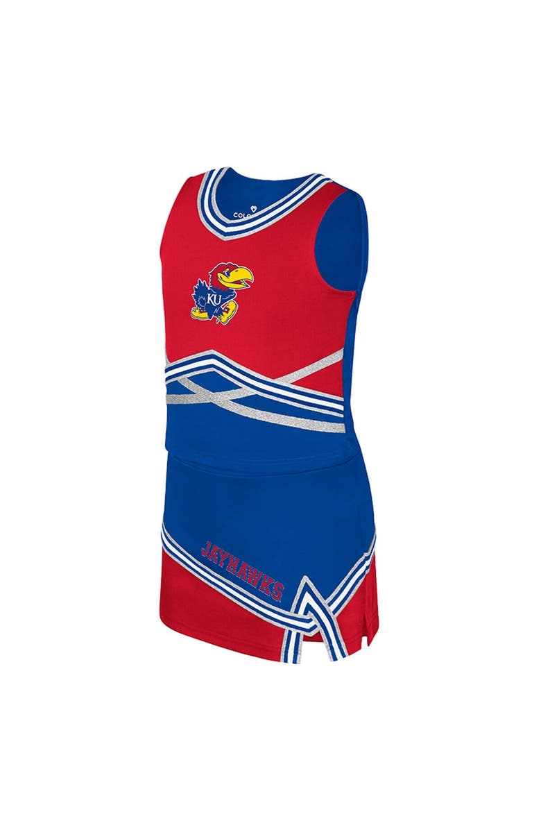 COLOSSEUM Girls Youth Colosseum Royal Kansas Jayhawks Lollipop Park Cheer Two-Piece Set, Alternate, color, Royal