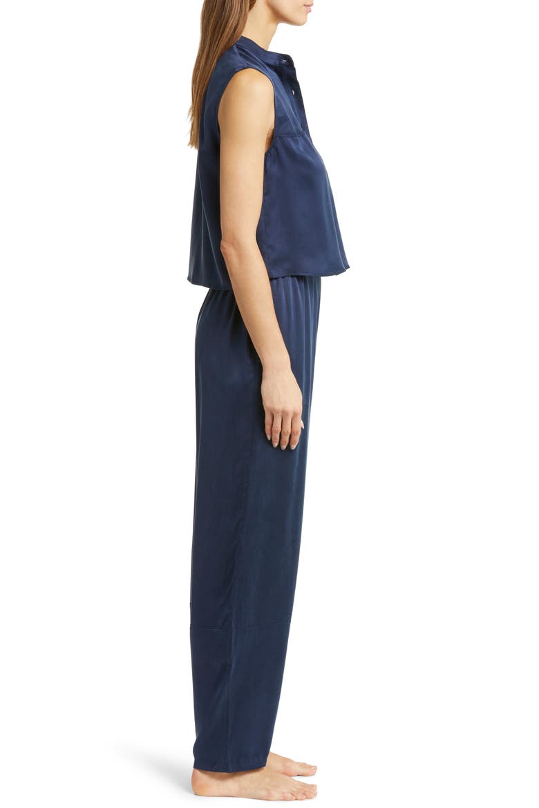 Washable Silk Sleeveless Pajamas, Alternate, color, DEEP BLUE